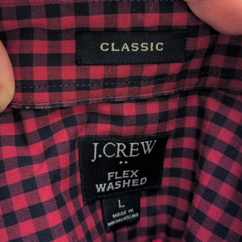 J.Crew Flex Washed Red & Blue Plaid Long-sleeve Button Down Shirt